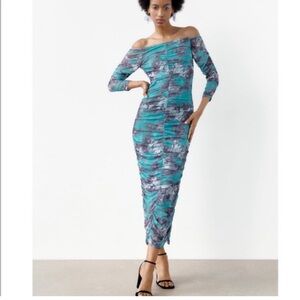 NWT Zara Ruched Dress
